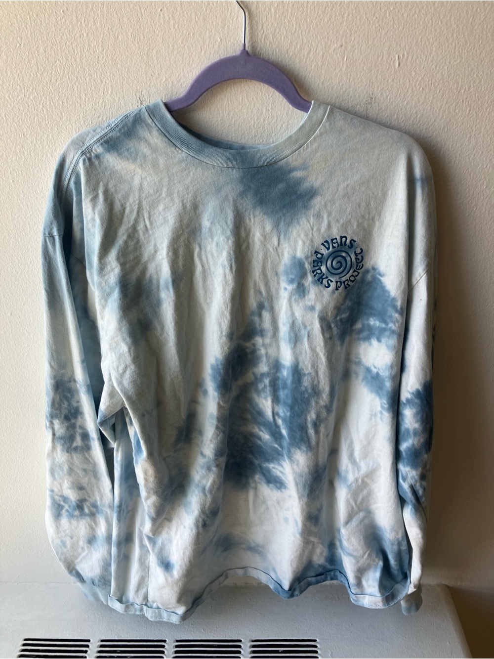 Parks Project Vans Men's Long Sleeve Tie-Dye Tee - Blue & White